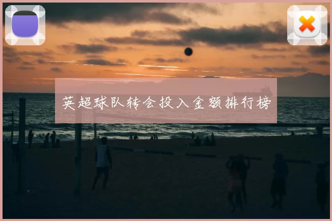 英超球队转会投入金额排行榜